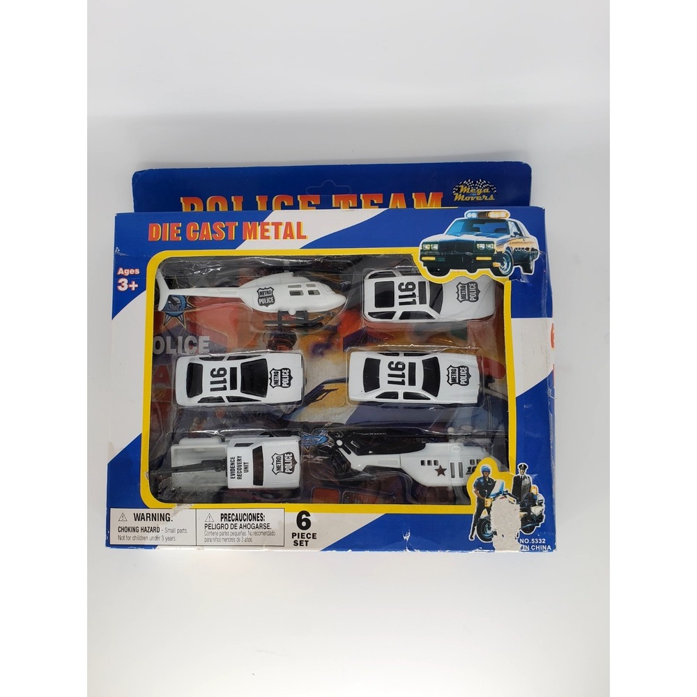 MEGA MOVERS DIE CAST METAL EMERGENCY VEHICLES‎ CAR SET